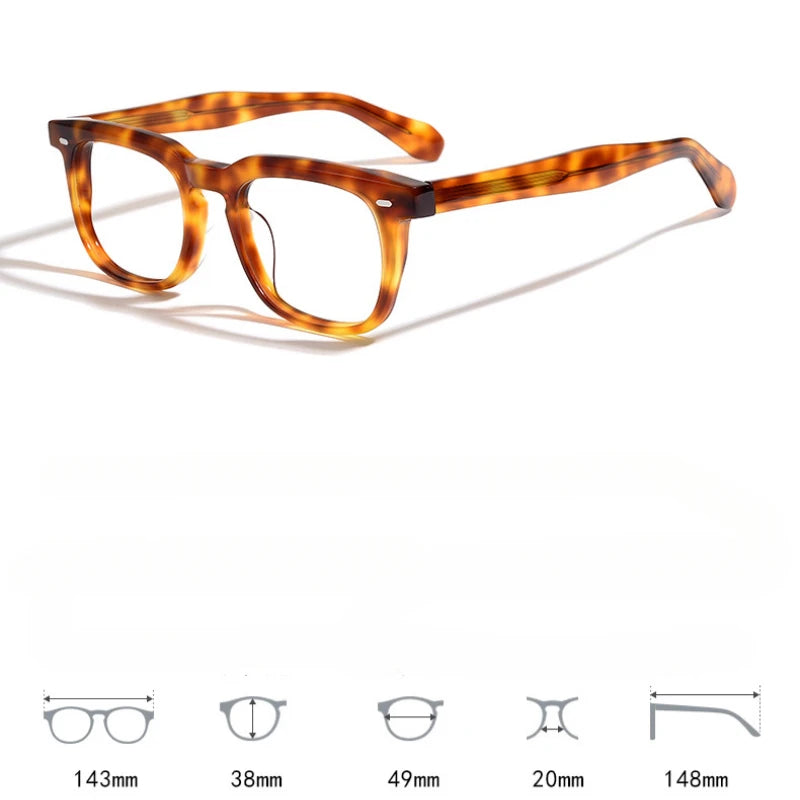 Hewei Unisex Full Rim Square Thick Acetate Eyeglasses 50045 Full Rim Hewei   