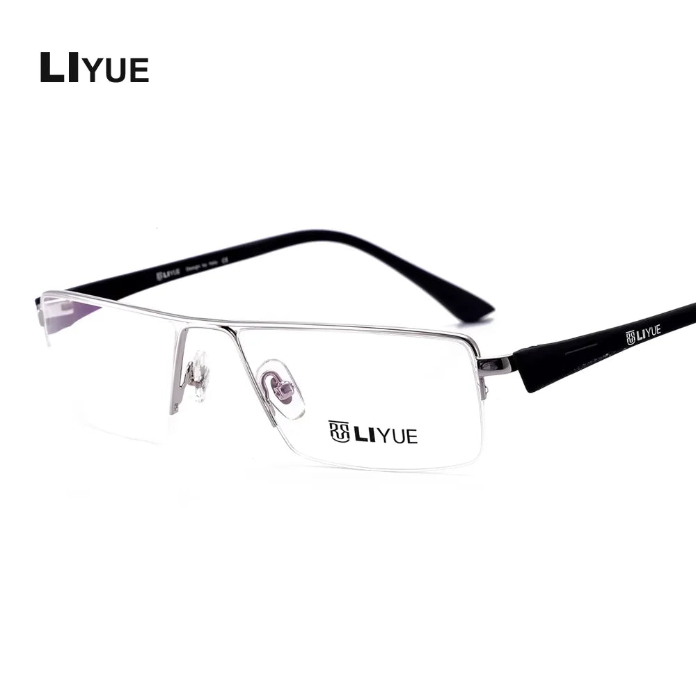 Oveliness Unisex Semi Rim Square Titanium-Alloy Eyeglasses 328127