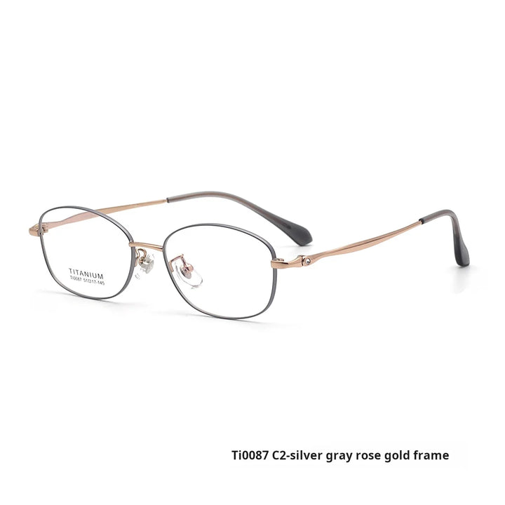 Xbora Women's Full Rim Oval Polygon Titanium Eyeglasses 540087