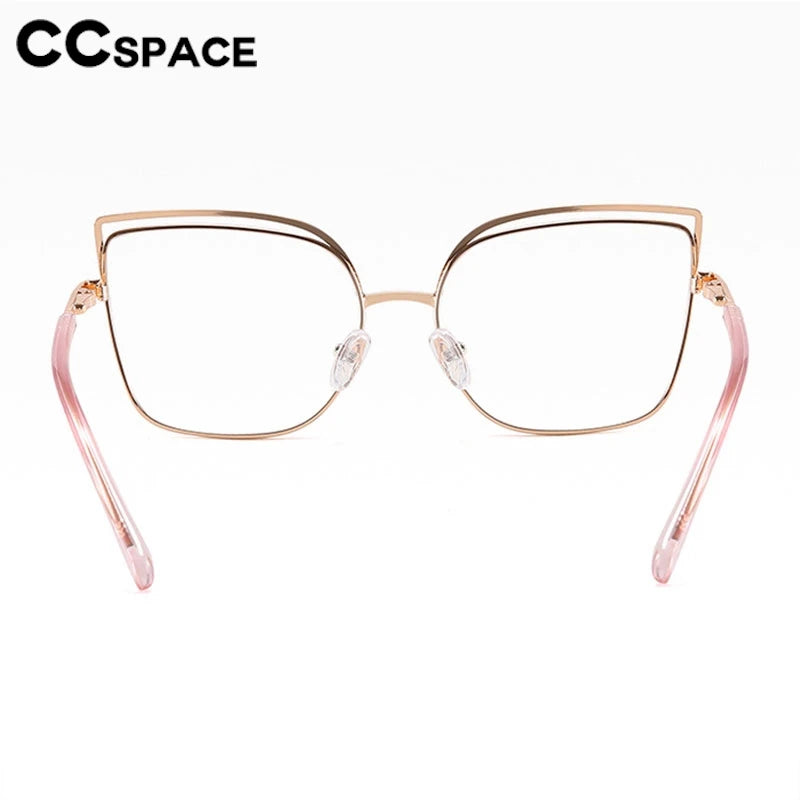 CCspace Women's Full Rim Square Cat Eye Alloy Eyeglasses 301091 Full Rim CCspace   