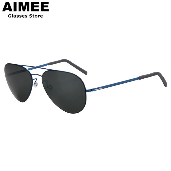 Aimee Women's Full Rim Oval  Double Bridge Titanium Sunglasses 198001