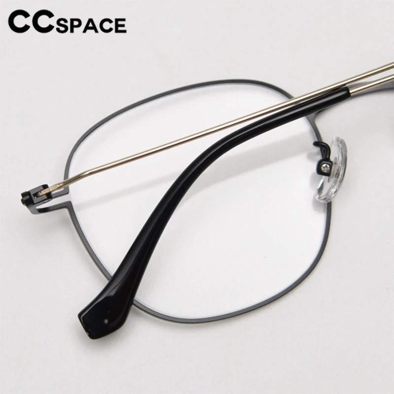 CCspace Unisex Full Rim Oval Square Titanium Eyeglasses 300722 Full Rim CCSpace   