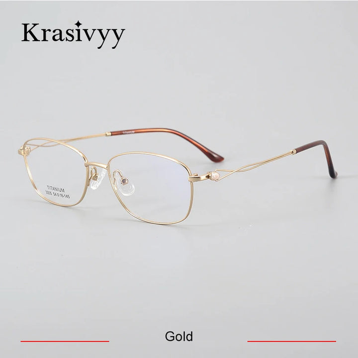 Krasivyy Unisex Full Rim Oval Square Titanium Eyeglasses 33005