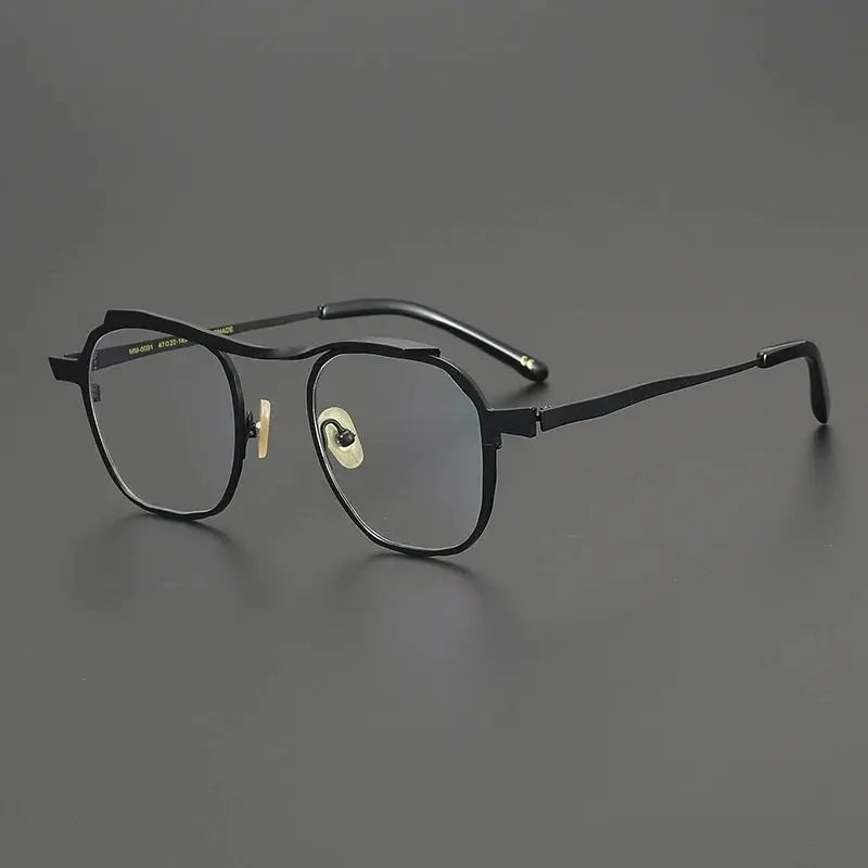 Gatenac Unisex Full Rim Brow Line Square Titanium Eyeglasses 670091 FuzWeb