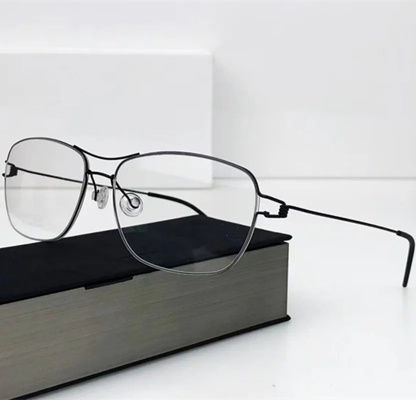 Aimee Women's Full Rim Square Double Bridge Titanium Eyeglasses 55145