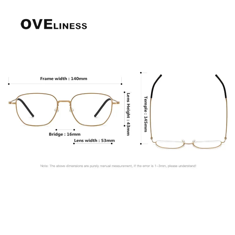 Oveliness Unisex Full Rim Polygon Square Titanium Eyeglasses 55274