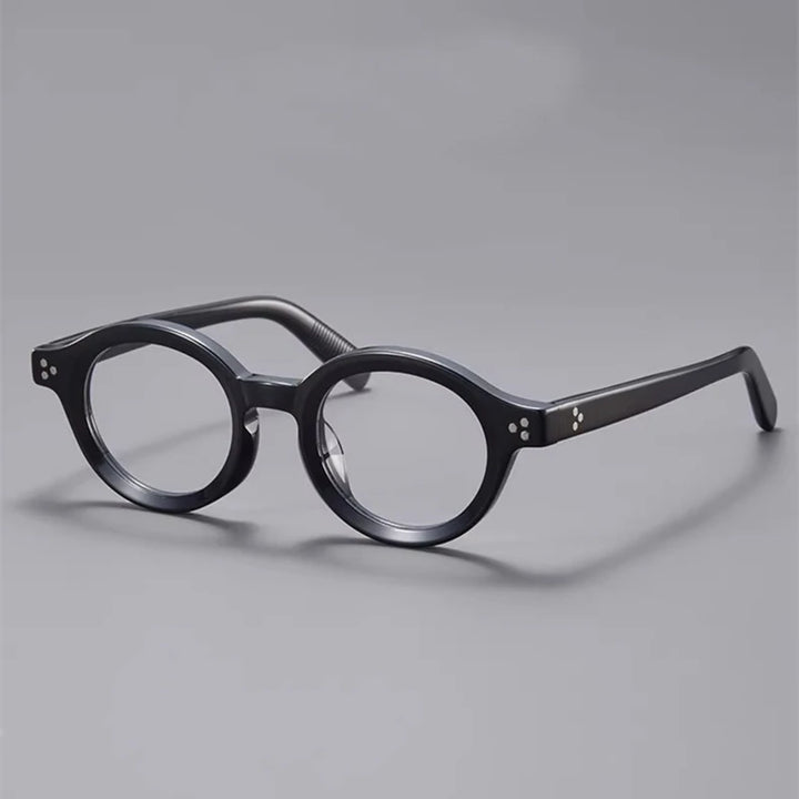Black Mask Unisex Full Rim Round Acetate Eyeglasses Fuz 6