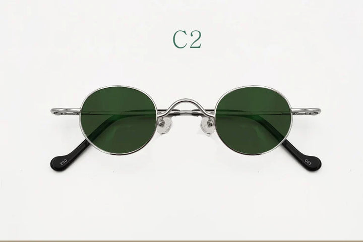 Yujo Unisex Full Rim Small Round Titanium Polarized Sunglasses 3629s Sunglasses Yujo C2 CHINA 