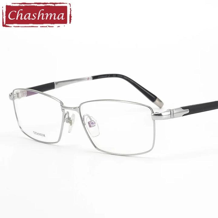 Chashma Ochki Men's Full Rim Square Titanium Eyeglasses 27448 Full Rim Chashma Ochki   