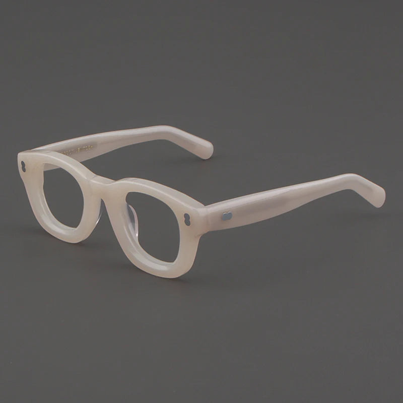 Hewei Unisex Full Rim Square Thick Acetate Eyeglasses 131520 Full Rim Hewei white  