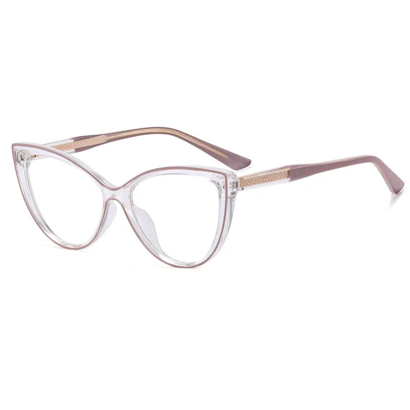 CCspace Women's Full Rim Square Cat Eye Tr 90 Titanium Eyeglasses 301560 Full Rim CCspace Khaki  