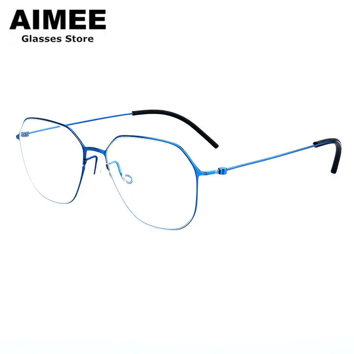 Aimee Women's Full Rim Polygon Screwless Titanium Eyeglasses 550511