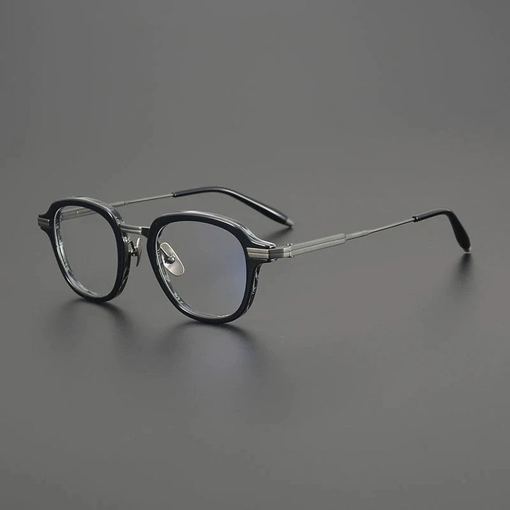 Gatenac Unisex Full Rim Square Acetate Titanium Eyeglasses G9828