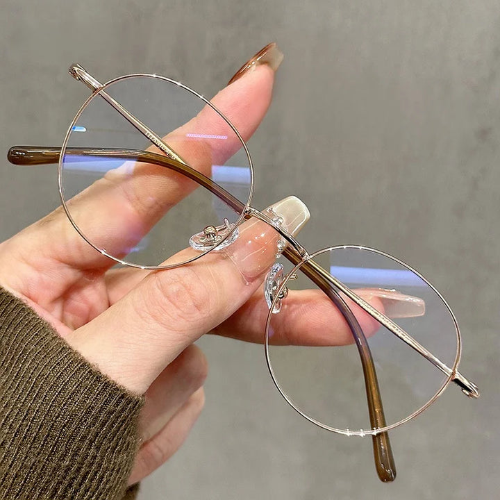 Momoja Women's Full Rim Oval Round Titanium Eyeglasses 90265