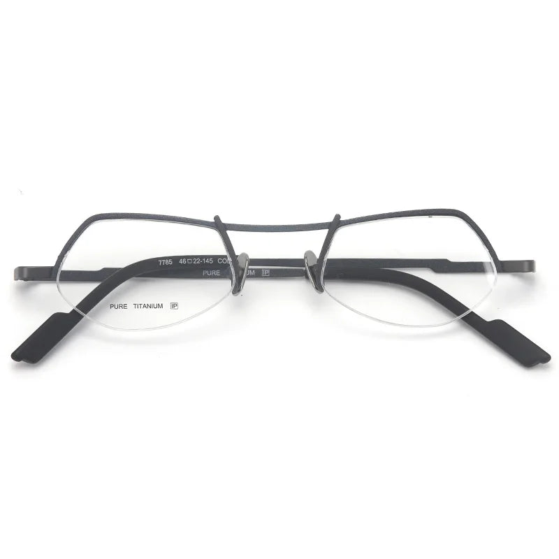 Muzz T7785 unisex small semi-rimless titanium prescription eyeglasses — view 8