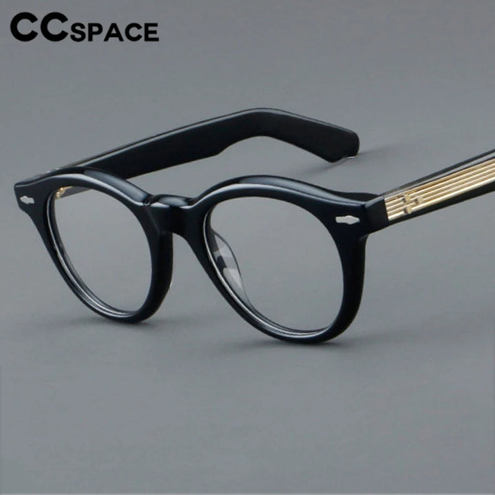 CCspace Women's Full Rim Round Thick Acetate Eyeglasses 301369 Full Rim CCspace   