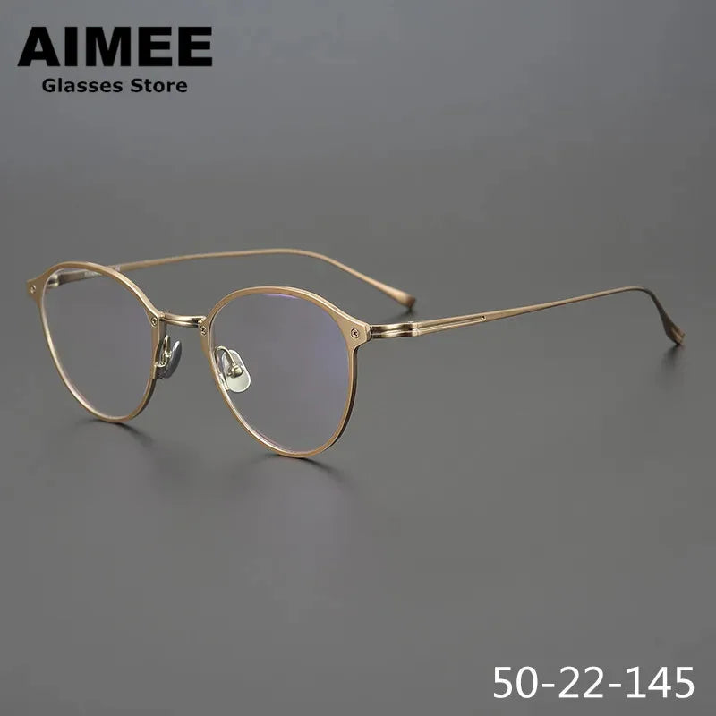 Aimee Unisex Full Rim Round Titanium Eyeglasses 8045 Full Rim Aimee   