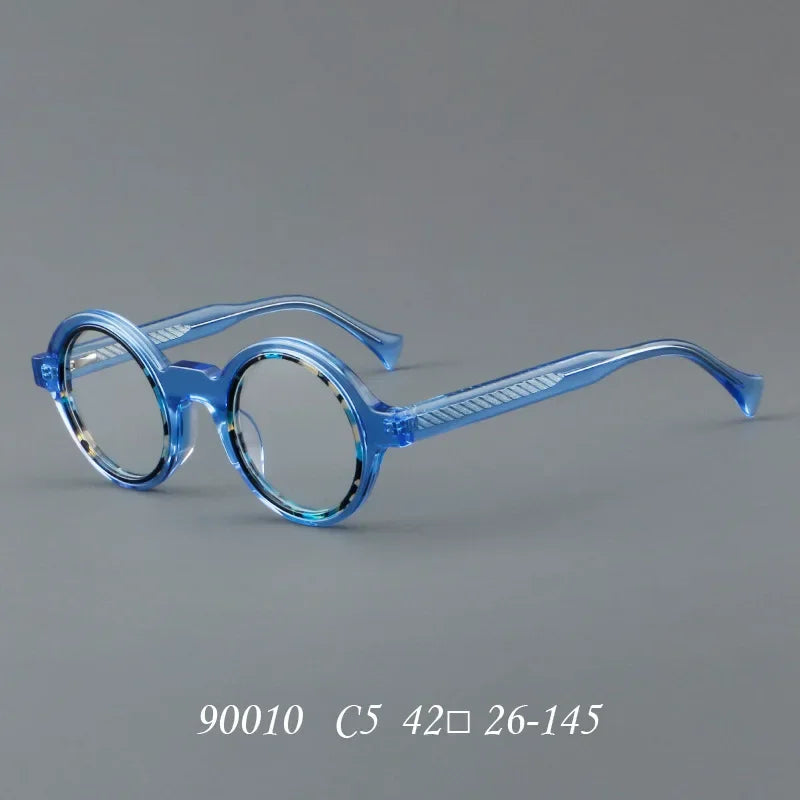 Hewei Unisex Full Rim Small Round Acetate Eyeglasses 90002 Full Rim Hewei C5  