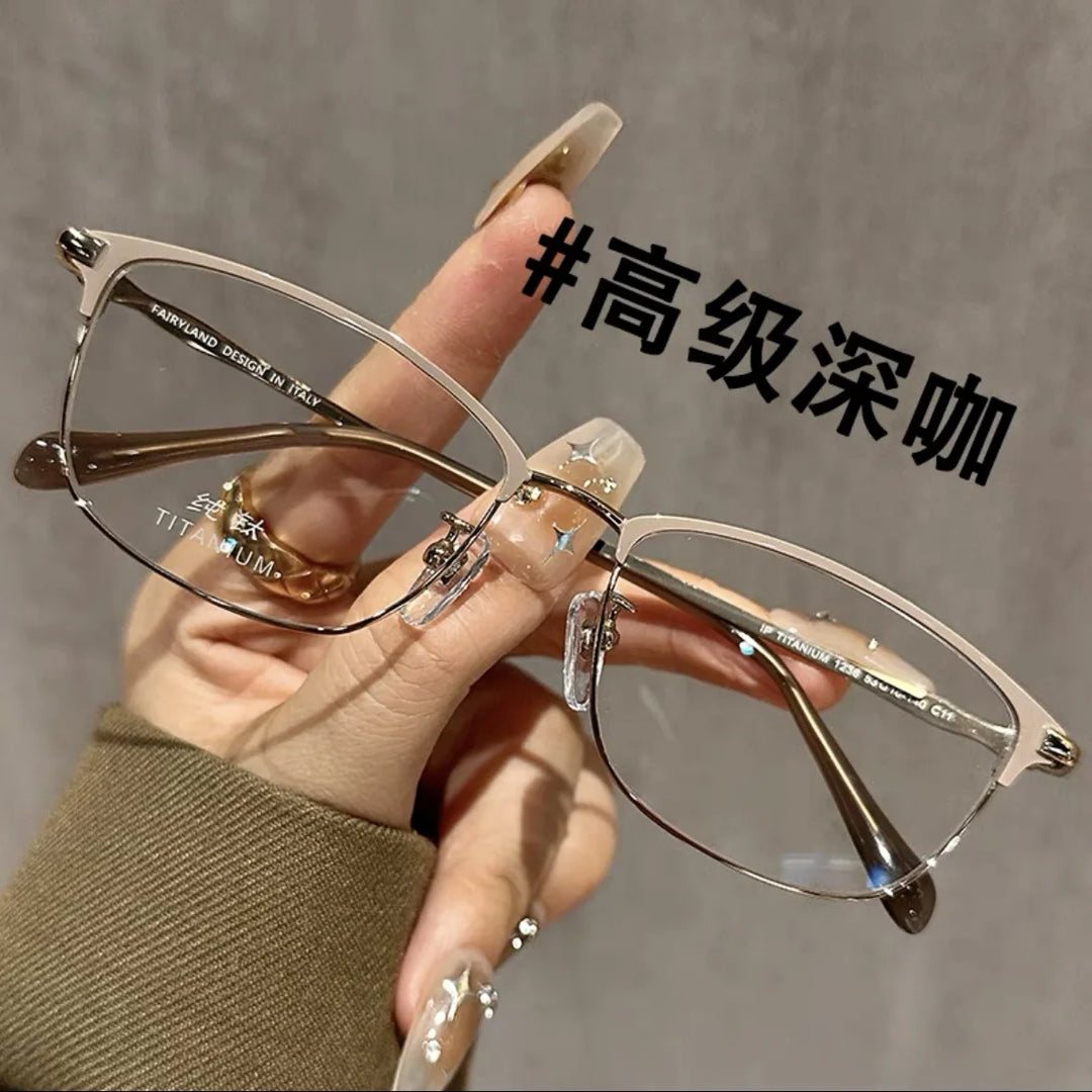 Zirosat Unisex Full Rim Square Titanium Eyeglasses 22201