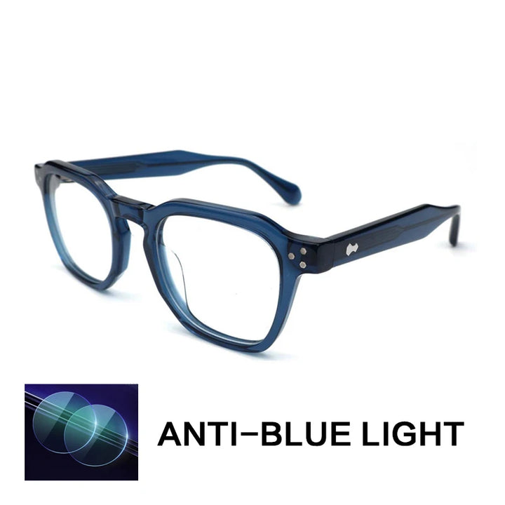 Gatenac Unisex Full Rim Flat Top Square Acetate Reading Glasses G62209
