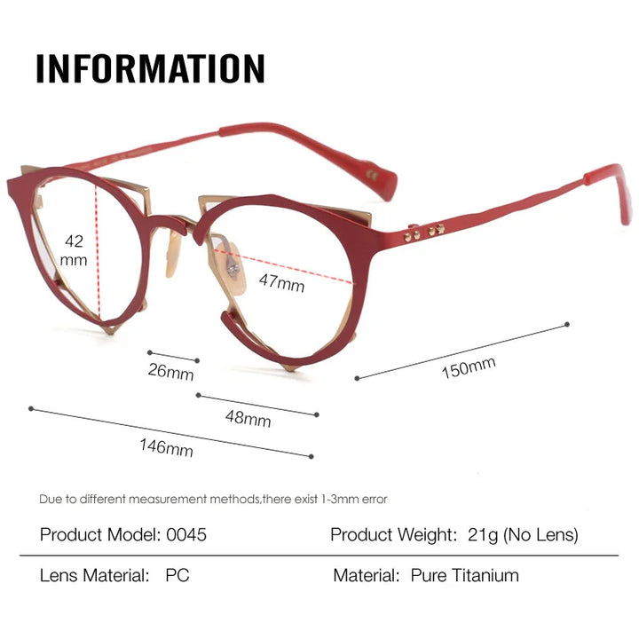 Muzz 0045-2 unisex oval IP titanium prescription eyeglasses — view 2