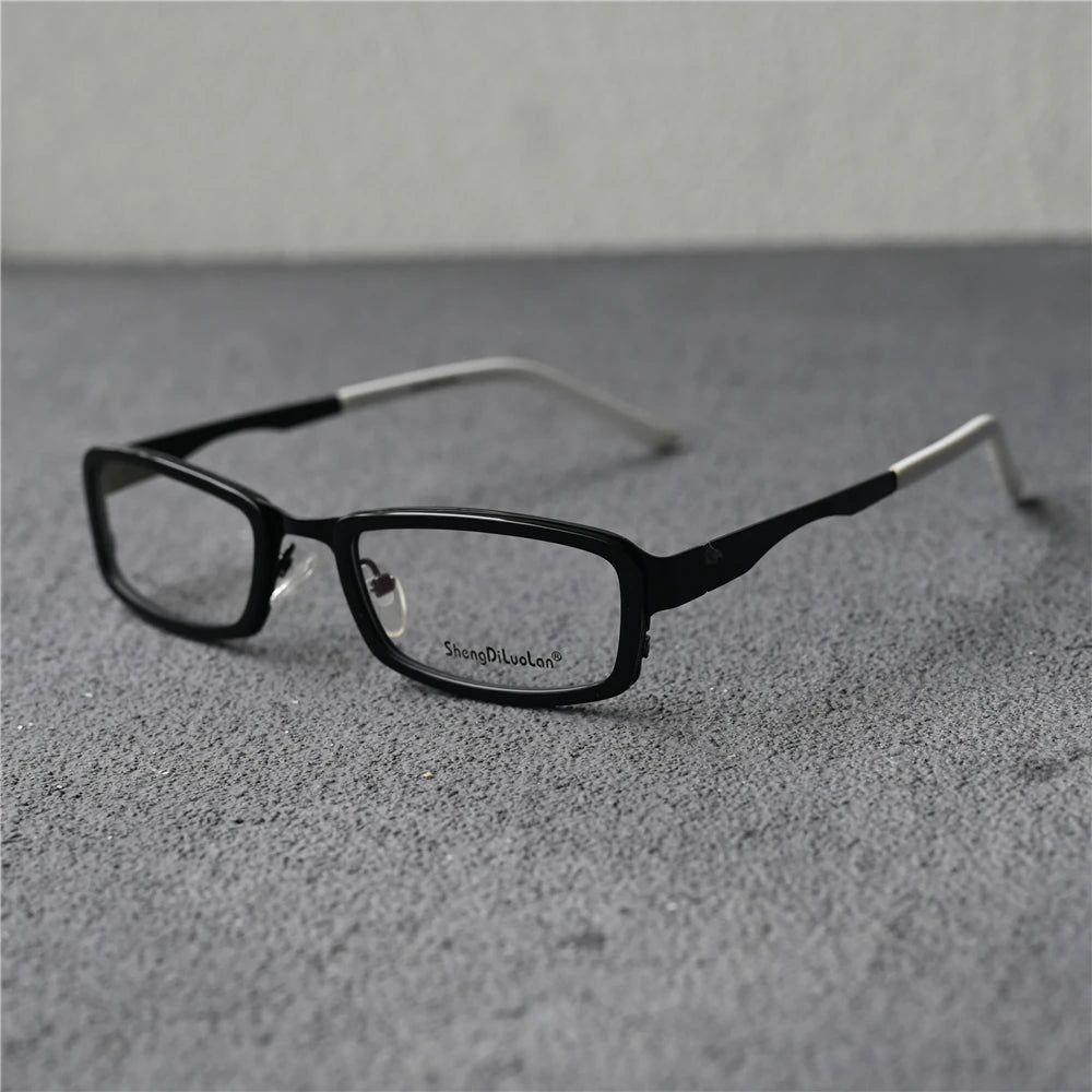 Cubojue Unisex Full Rim Rectangle Alloy Acetate Reading Glasses 2108 Reading Glasses Cubojue +400 black 