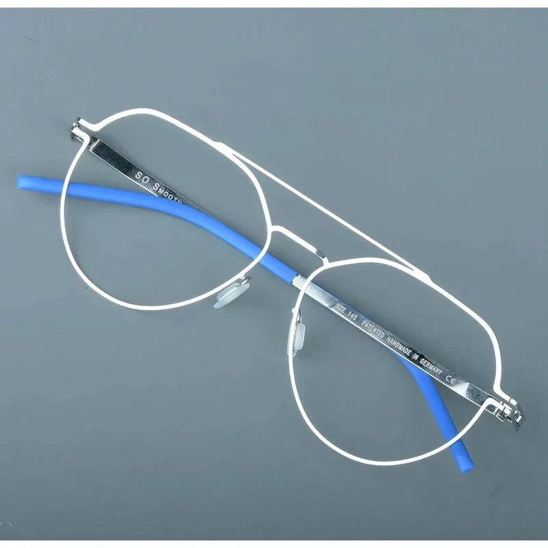 Bobbie Unisex Full Rim Oval Double Bridge Steel Eyeglasses 571448