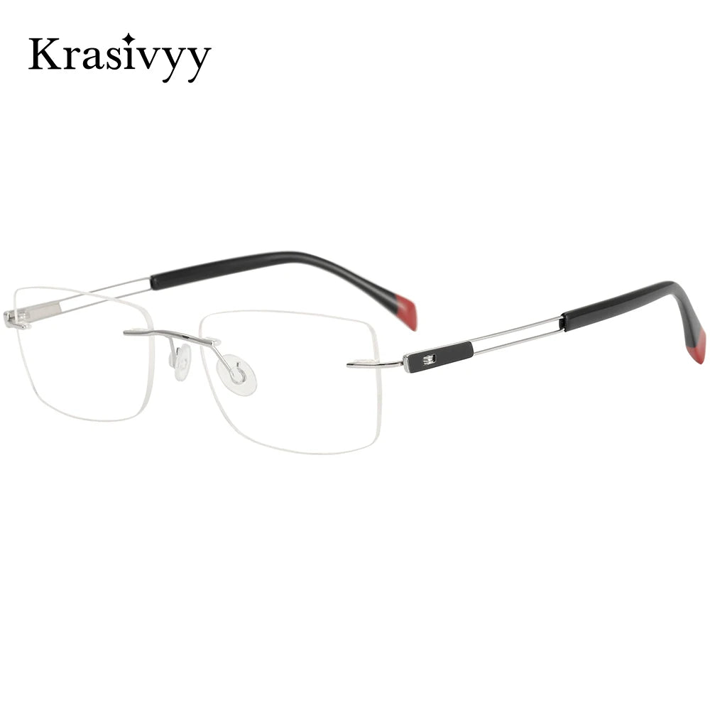 Krasivyy Women's Rimless Square Screwless Titanium Eyeglasses 315006