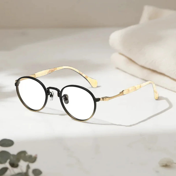 Blackmask Unisex Full Rim Round Titanium Eyeglasses BM-SH80867