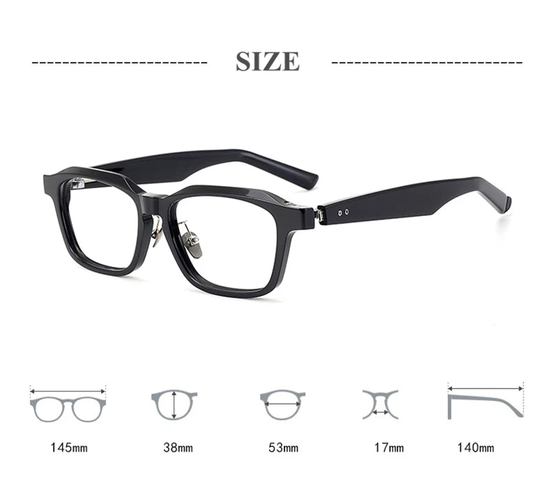 Black Mask Unisex Full Rim Square Thick Acetate Eyeglasses 9003 Full Rim Black Mask   