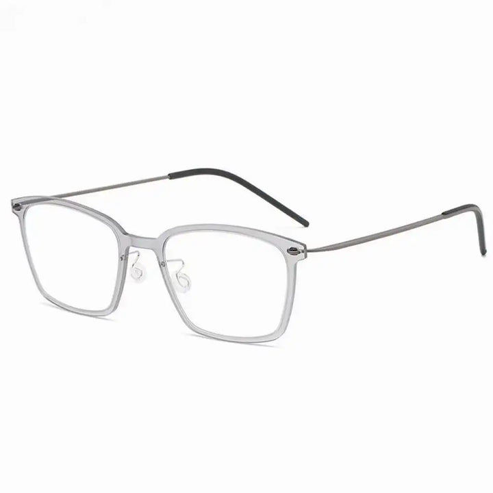 Aimee Men's Full Rim Square Screwless Titanium Eyeglasses 6536 Full Rim Aimee Grey  