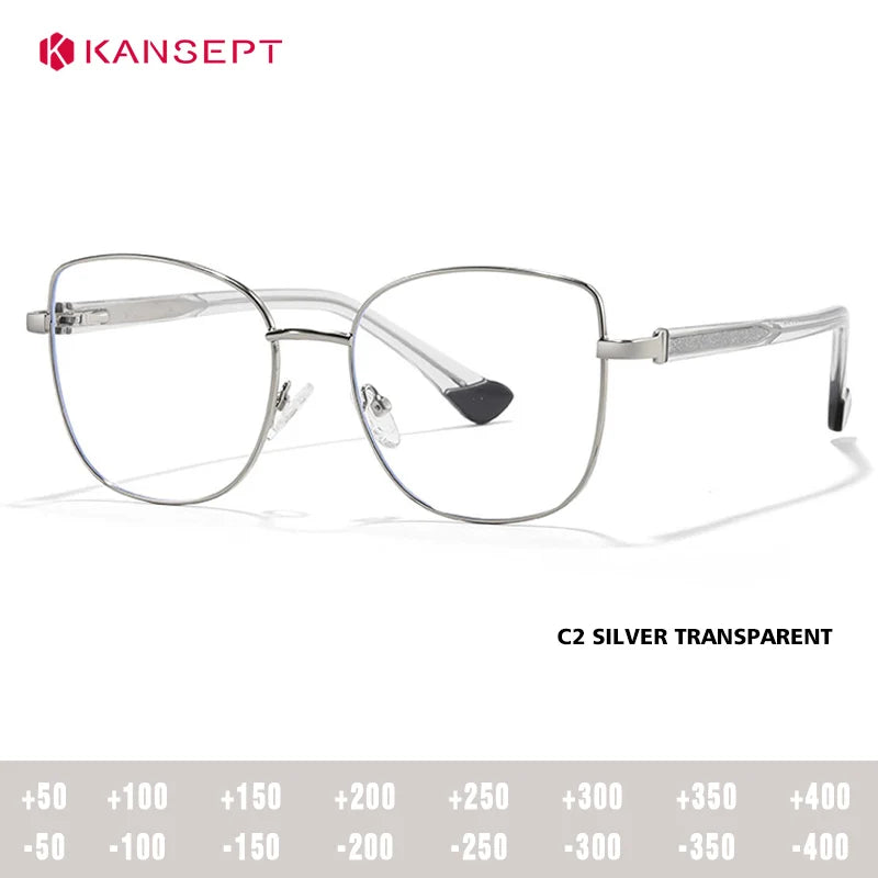 Kansept Women's Full Rim Oval Cat Eye Tr 90 Alloy Reading Glasses 68002