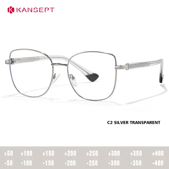 Kansept Women's Full Rim Oval Cat Eye Tr 90 Alloy Reading Glasses 68002