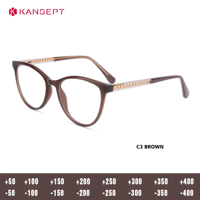 Kansept Unisex Full Rim Square Tr 90 Alloy Reading Glasses 25004