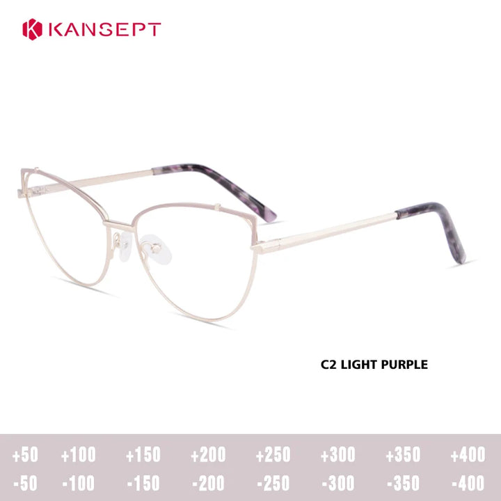 Kansept Women's Full Rim Oval Cat Eye Alloy Reading Glasses 791571