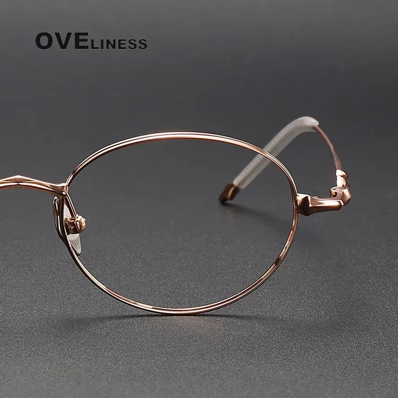 Oveliness Women's Full Rim Oval Round Titanium Eyeglasses 13519 Full Rim Oveliness   