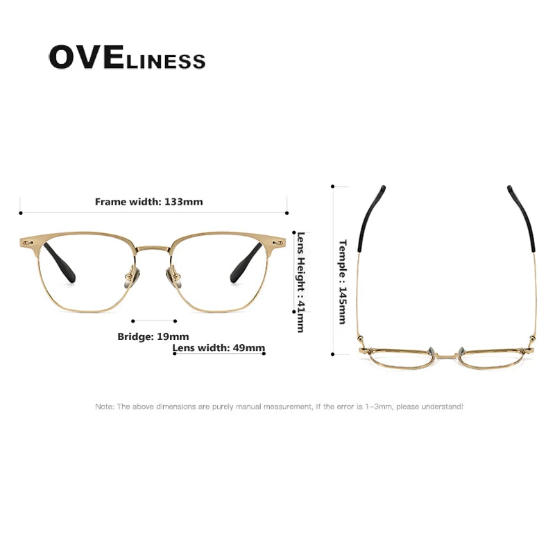 Oveliness Unisex Full Rim Square Titanium Acetate Eyeglasses O70813 Full Rim Oveliness   