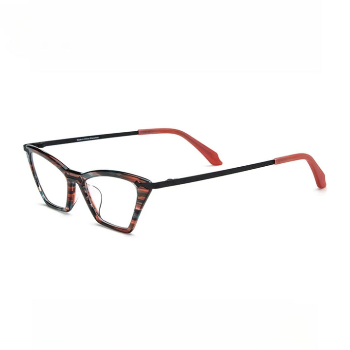 Hewei Unisex Full Rim Square Cat Eye Acetate Eyeglasses 19379