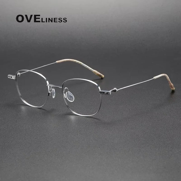 Oveliness Women's Full Rim Square Titanium Eyeglasses 40223 Full Rim Oveliness silver  