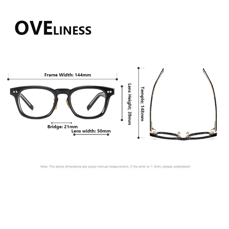Oveliness Unisex Full Rim Square Brow Line Acetate Eyeglasses 322161
