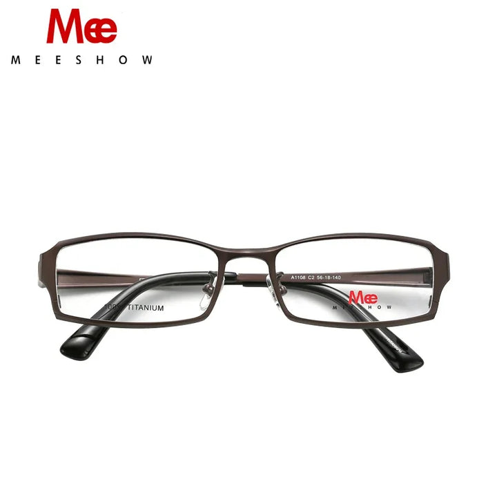 Meeshow Women's Full Rim Square Titanium Reading Glasses 71108
