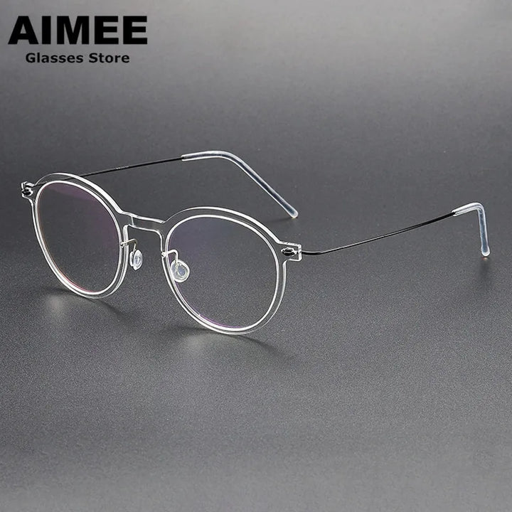 Aimee Women's Full Rim Round Titanium Acetate Eyeglasses 65864