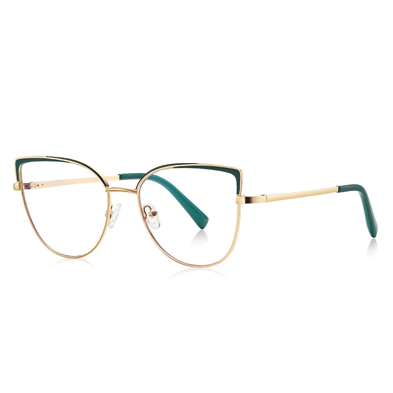 Laoyehui Women's Full Rim Square Cat Eye Alloy Reading Glasses L3103 Reading Glasses Laoyehui C6 +50 