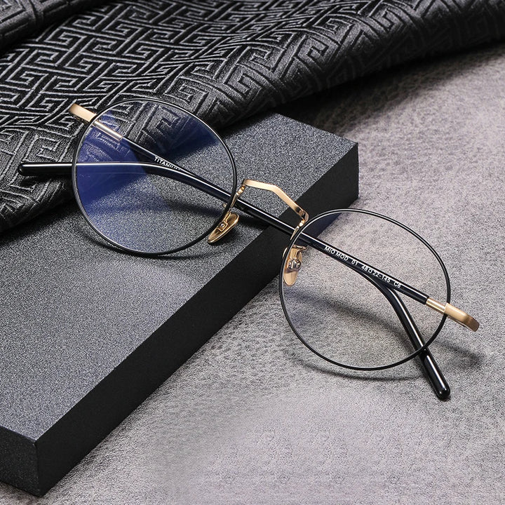 Black Mask Women's Full Rim Oval Round Titanium Eyeglasses 482214