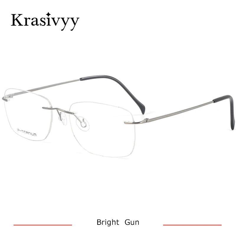 Krasivyy Unisex Rimless Square Titanium Prescription Eyeglasses KR16021 - view 9