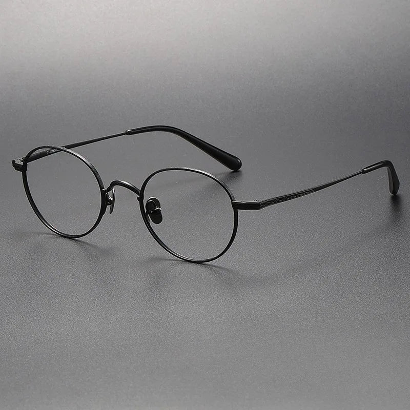 Black Mask Women's Full Rim Oval Round Titanium Eyeglasses 27501