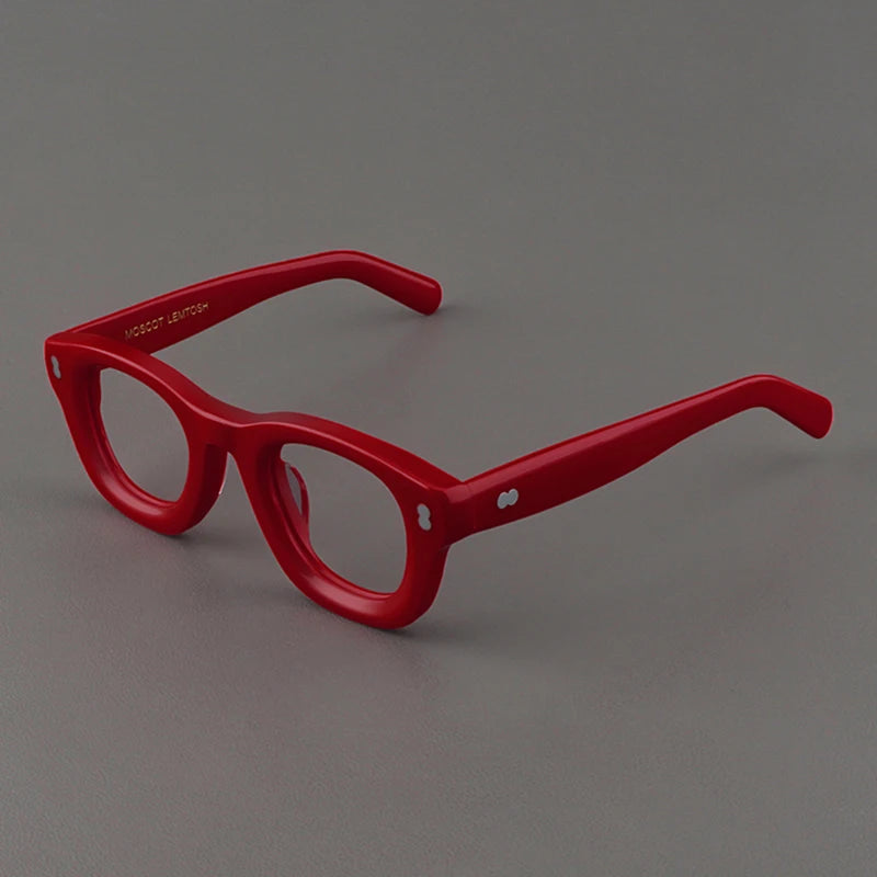 Hewei Unisex Full Rim Square Thick Acetate Eyeglasses 131520 Full Rim Hewei red  