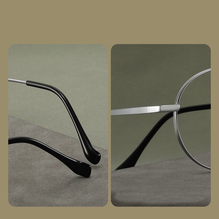 Bclear Unisex Full Rim Round Small Titanium Eyeglasses 86680 Full Rim Bclear   