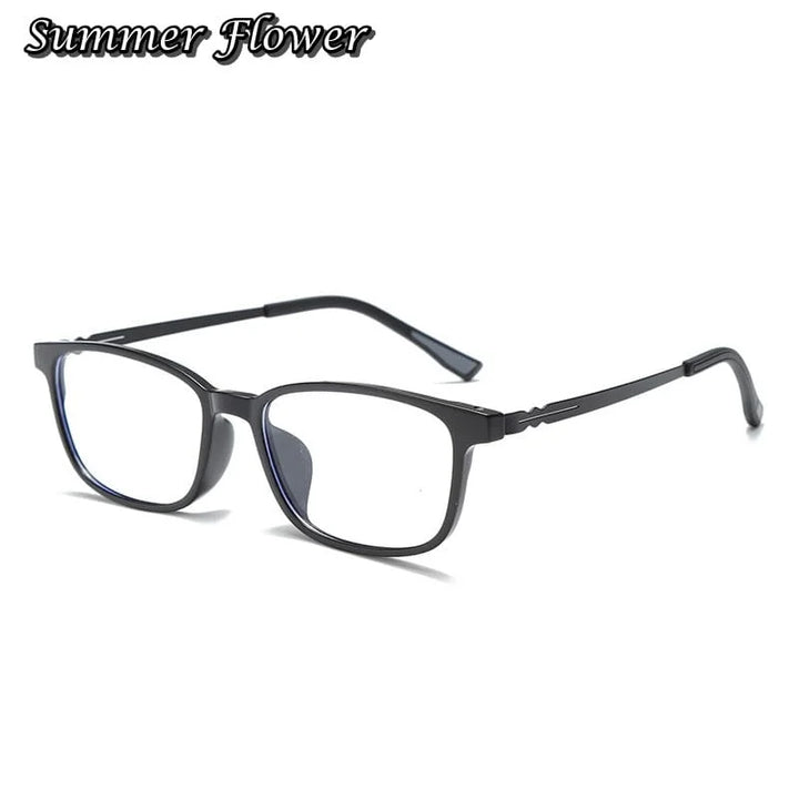Summer Flower Women's Full Rim Square Tr 90 Titanium Eyeglasses 681346