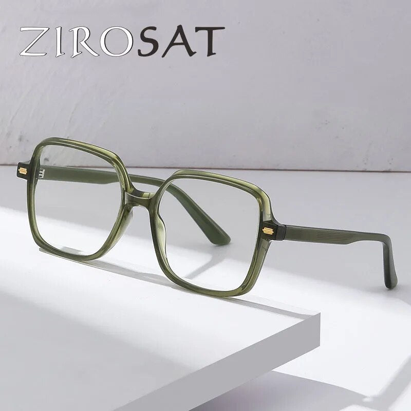 Zirosat Men's Full Rim Square Tr 90 Titanium Eyeglasses Bc907 Full Rim Zirosat   